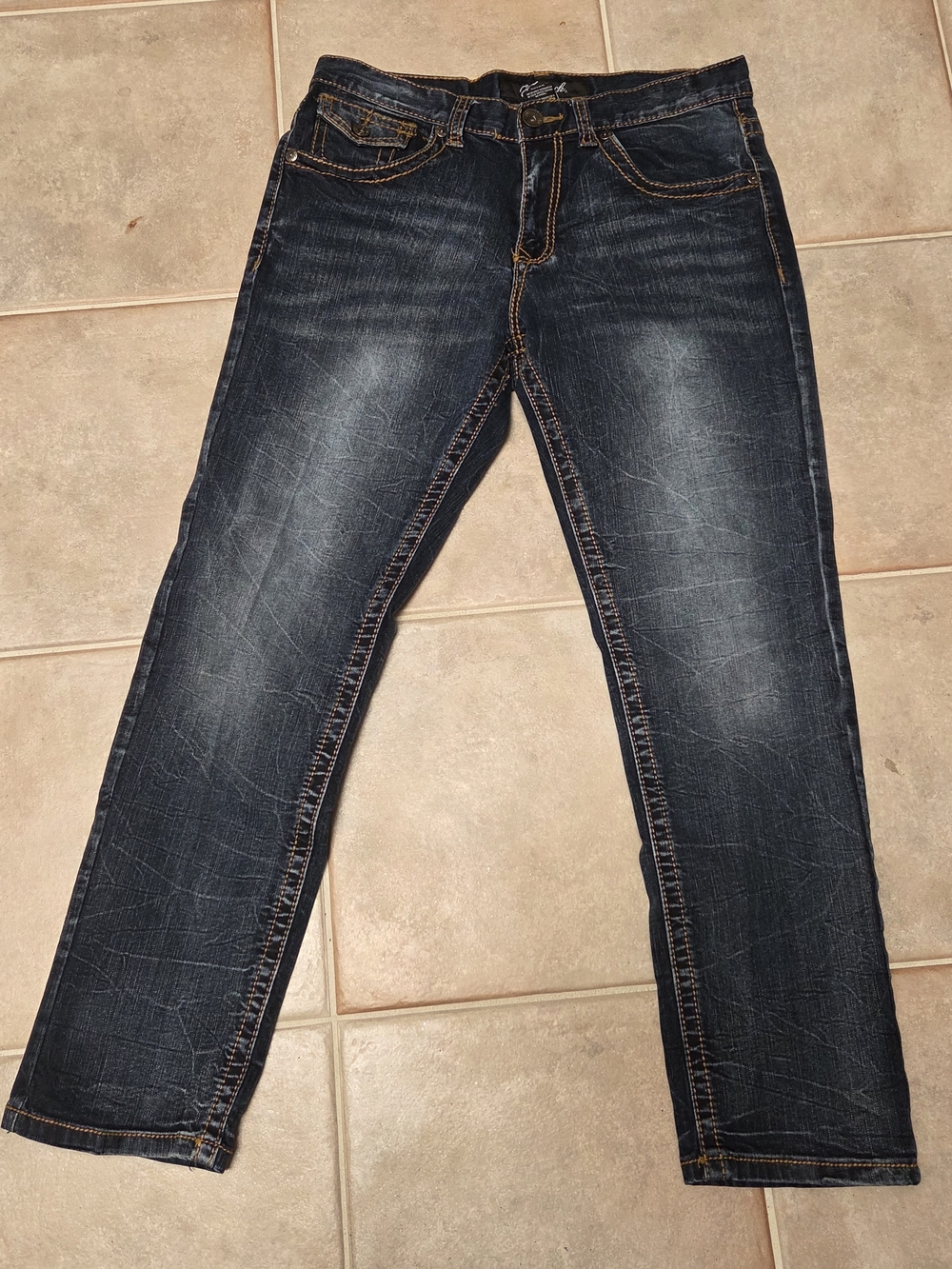 Men’s Dark Wash Blue Jeans - Classic  Fit